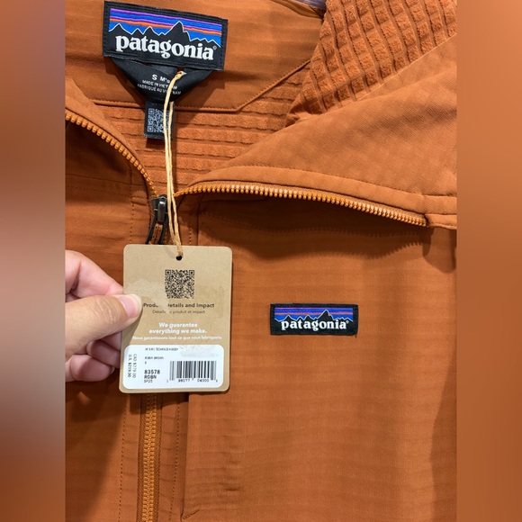 Patagonia Men’s Small R1 Techface Hoody Jacket Robin Brown NWT Lightweight Hood - Picture 5 of 6